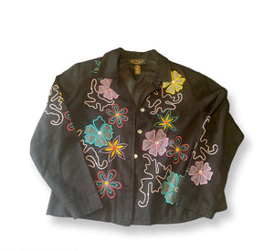 (2XL) Woman’s Flower Coat Jacket