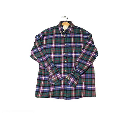 (L) Green & Purple Flannel