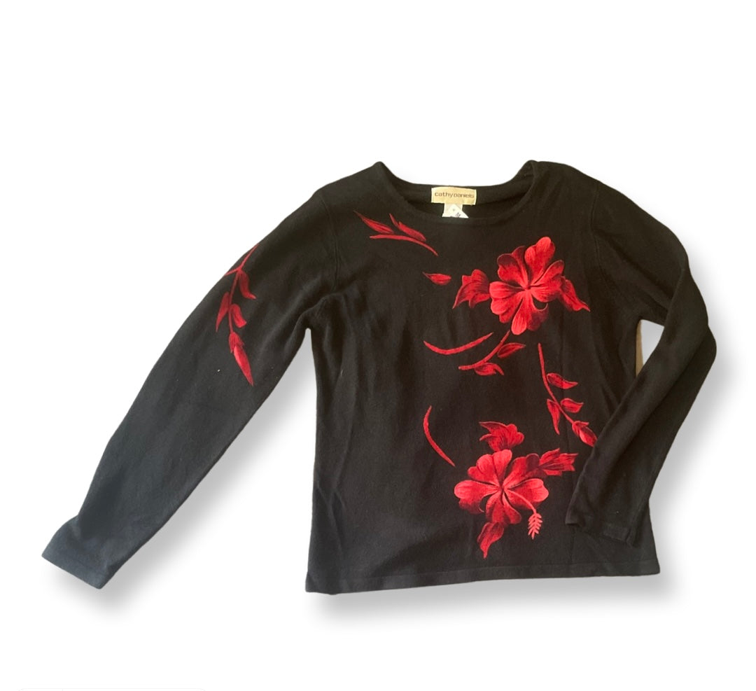 (M) Women’s Cathy Daniels Rose Sweater