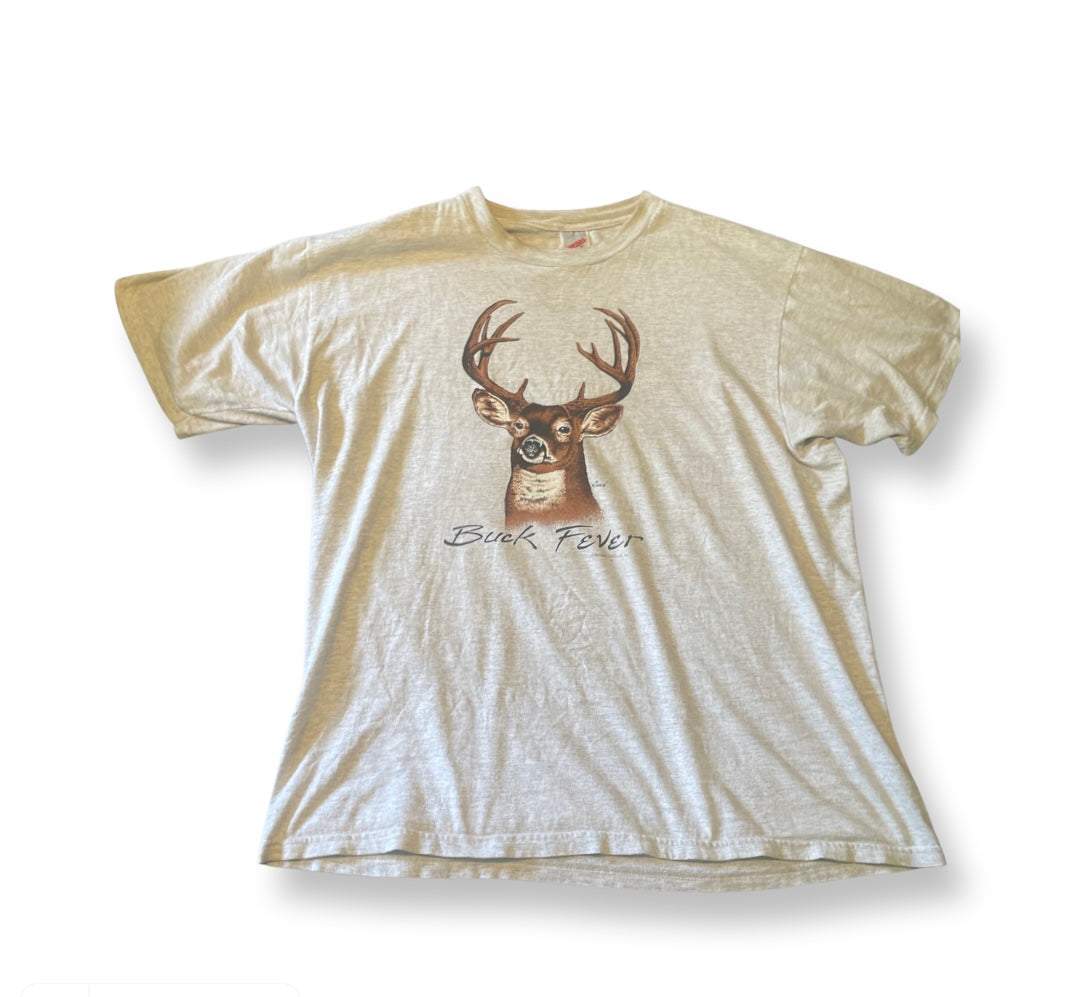 (L) Grey “Buck Fever” Graphic Tee