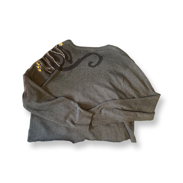(XL) INC Cropped Tiger Graphic Sweater