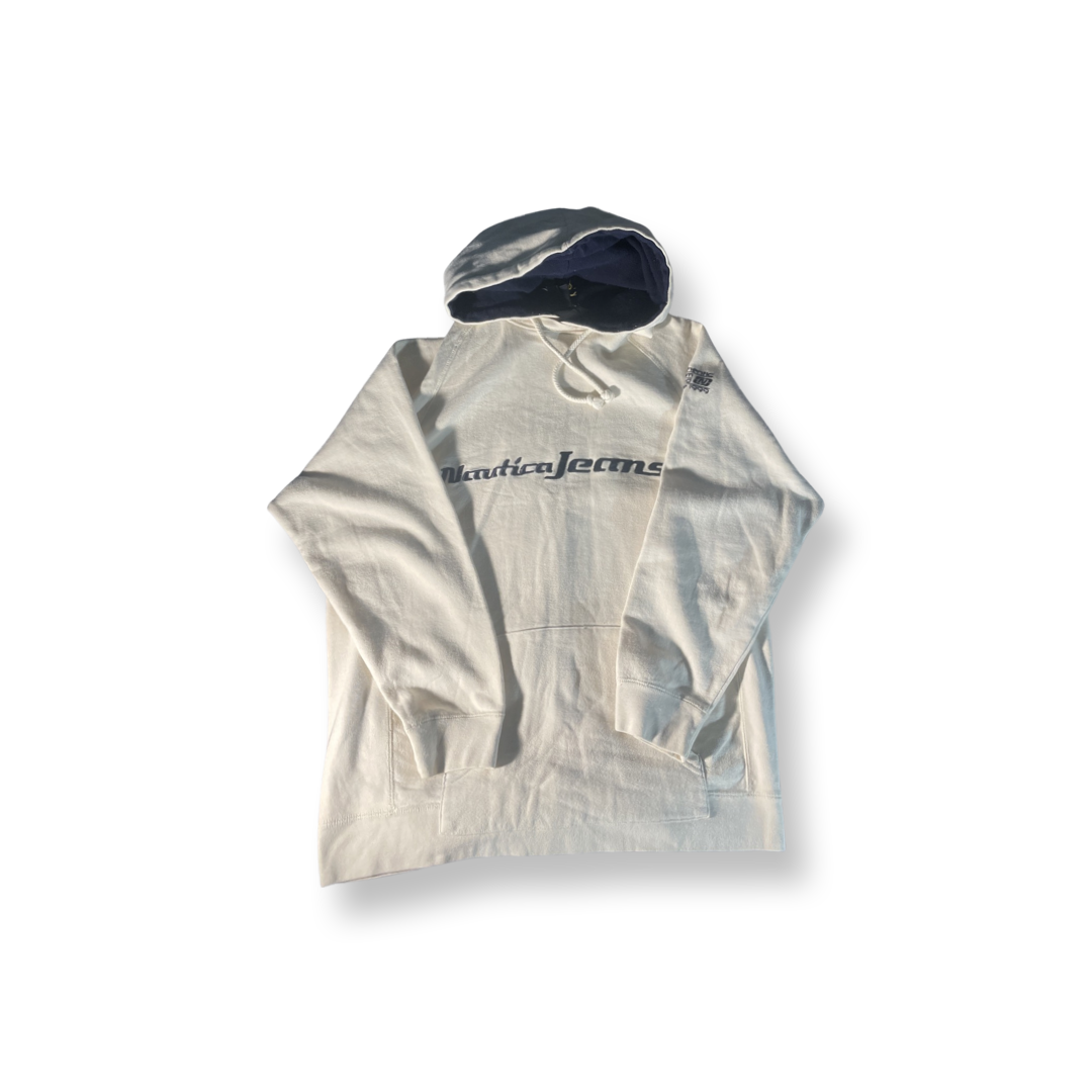 (XL) Vintage Cream Nautica Jeans Hoodie