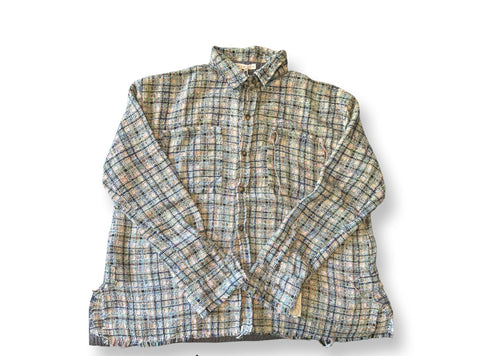 (XXL) MNML distressed Raw edged flannel